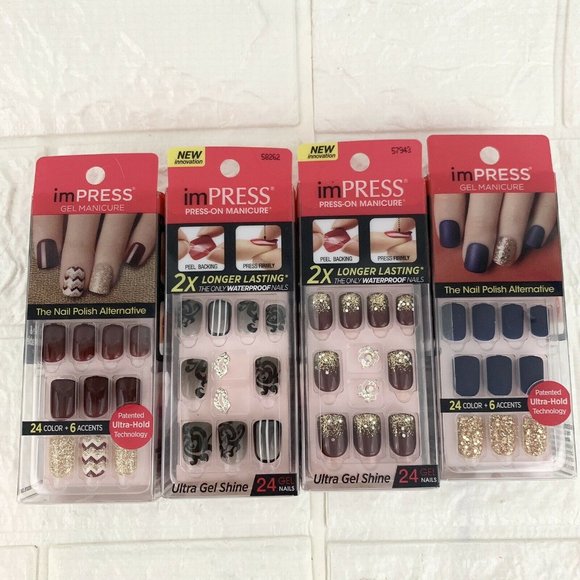 Kiss Other - Kiss Impress Gel Manicure Press on Nails LOT OF 4